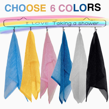 Exfoliating Washcloth, 6 Pieces Japanese Washcloth Exfoliating, Exfoliating Towel Sponge Loofah Exfoliating Body for Body Exfoliation Body Scrubber for Shower Cloth（GY, BLK, WH, YLW, PNK, BLU)