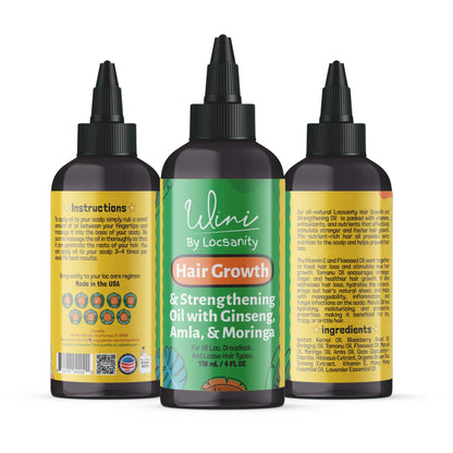 Wini by Locsanity Loose Natural Haircare Bundle for Healthy, Moisturized Hair - Pomade, Growth Oil, Jamaican Castor oil, Coconut Oil, Jojoba Oil, Argan Oil