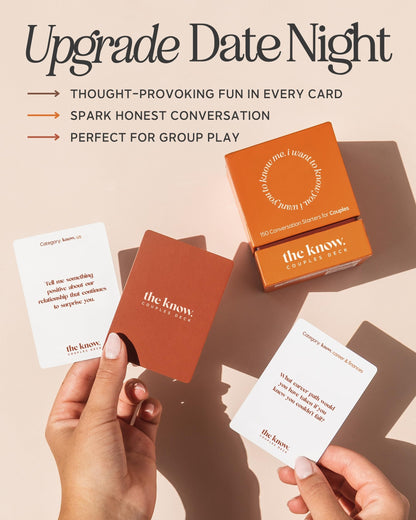 I Know Collection The Know Couples Deck - Date Night Get to Know You Games - 150 Thoughtful Couple Questions – Fun Date Night Cards for New Couples – Romantic Couples Gift