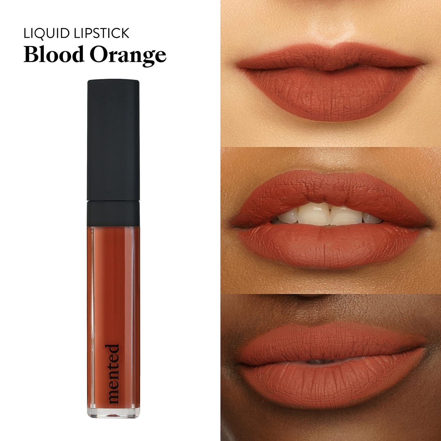 Mented Cosmetics Liquid Lipstick - Vegan Lipstick - Matte Red Lipstick for Women - Long Wear Lipstick - Red Lipstick Long Lasting Smudge Proof - Blood Orange