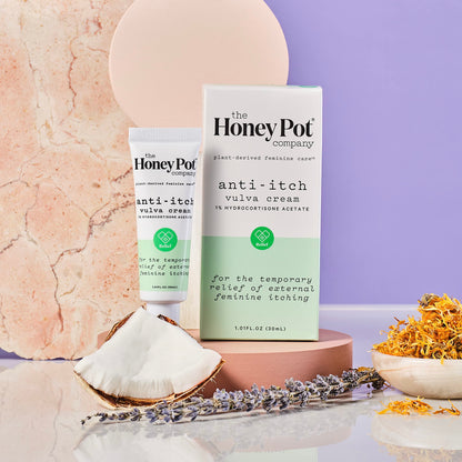 The Honey Pot Company - Anti-Itch Ritual Bundle - at Home or On The Go Anti-Itch Wash, Wipes, Cream, & Spray - Ultra Mild Solution & Temporary Itch Relief - Maximum Strength - Feminine Care