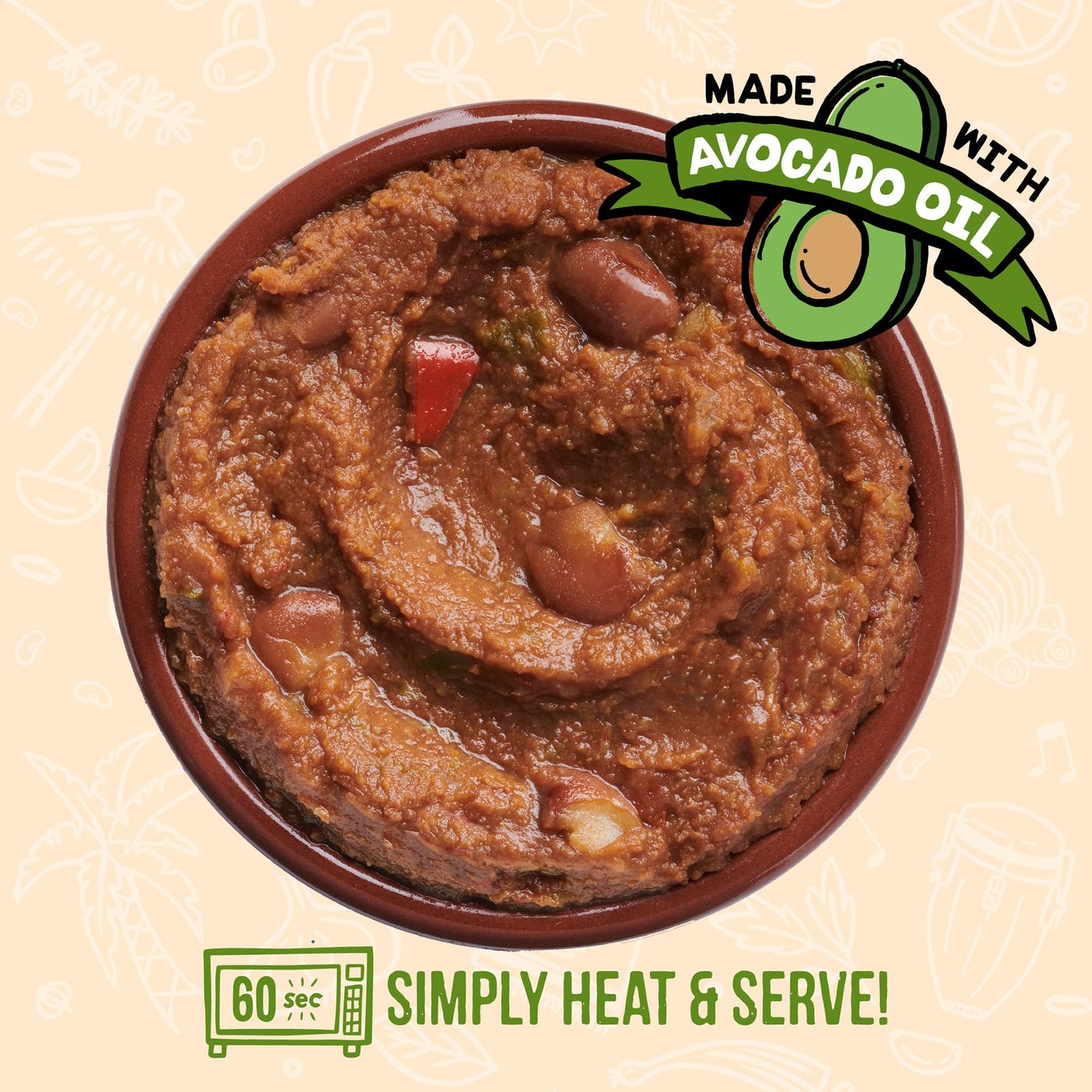 A Dozen Cousins Seasoned Refried Beans - Microwave Meals Vegan Black Beans and Pinto Beans - Non-GMO Prepared Meals Ready to Eat Made with Avocado Oil (Variety 8 Pack)