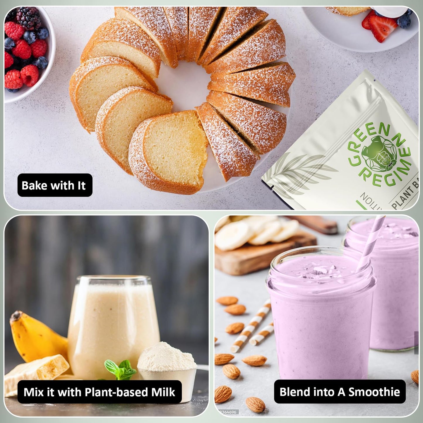 Green Regimen Elite Plant-Based Protein Powder - 25g Complete Hemp & Pea Protein, Meal Replacement High-Protein Vegan Shake, NonGMO, Gluten-Free, Dairy-Free, Low Carb - (Vanilla - 1 Month Supply)