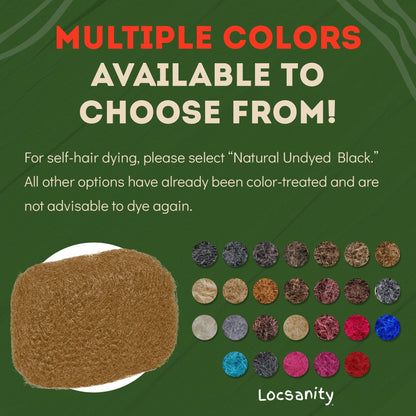Locsanity Afro Kinky 100% Bulk Natural Human Hair - Braiding Hair for Dreadlocks, Loc Repair, Dreadlock Extensions, Twists, Braids - 16 Inches Long, 1 Oz 28 - Copper