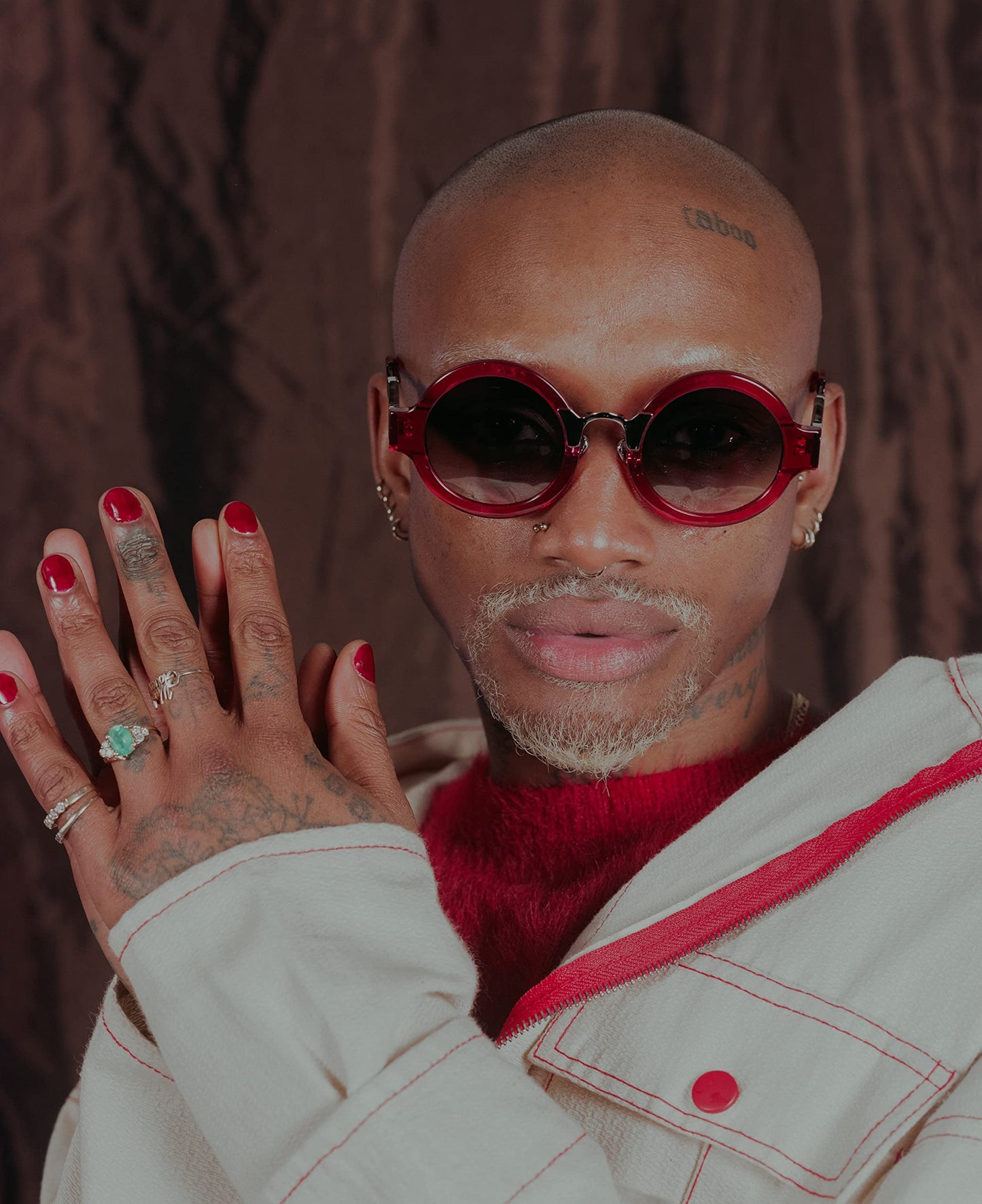 Coco and Breezy Pram Round Sunglasses, 202/Red/Tortoise/Silver, 48mm, 23mm, 145mm