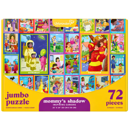 Upbounders Mommy's Shadow Inspiring Careers 72 Piece Puzzles for Kids Ages 5-9, Large Jigsaw Puzzle for Children Featuring Multicultural Women Leaders