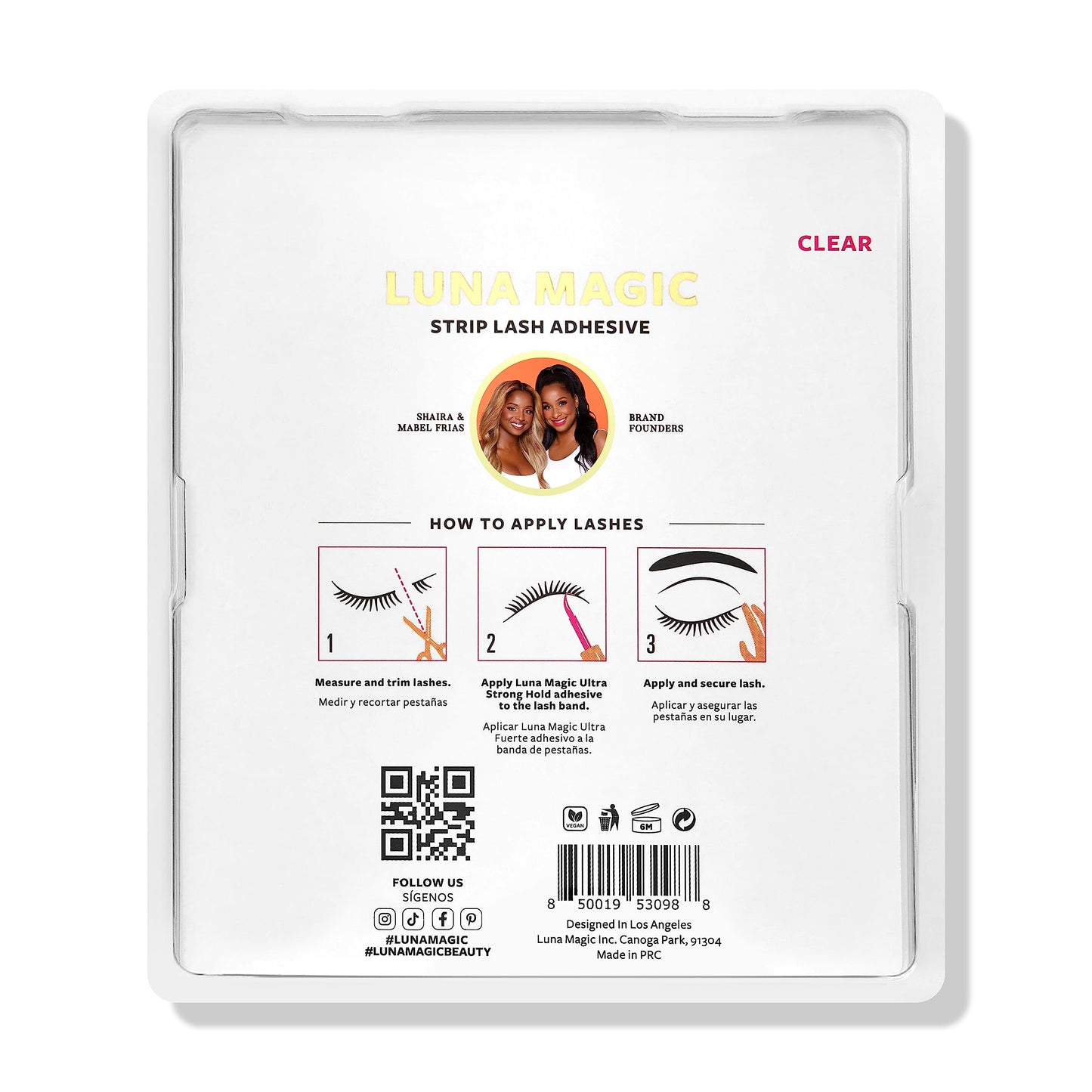 LUNA MAGIC Ultra Strong Hold Strip Lash Adhesive with Aloe, Clear, Water-Proof, Latex-Free, 0.17 oz