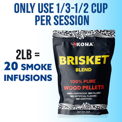 Kona Brisket Blend Smoker Pellets, Intended for Ninja Woodfire Outdoor Grill, 2 lb Resealable Bag