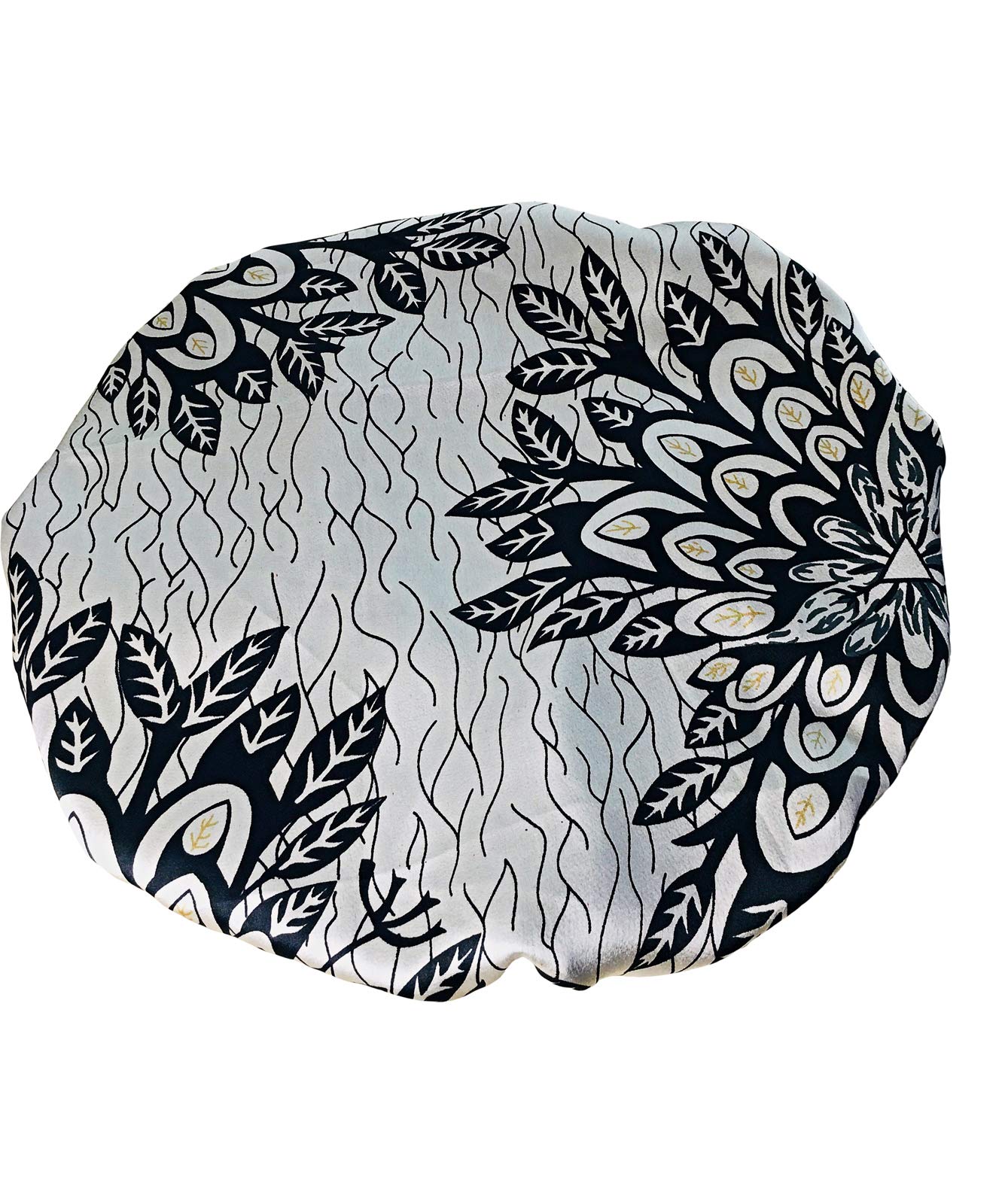 2Chique Boutique Women's African Ankara Print Satin Bonnet Multi Color Patterns (White/Black, Regular)