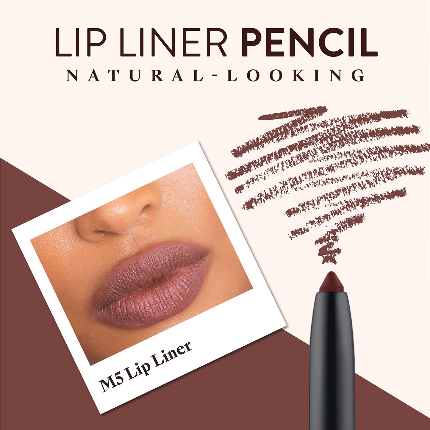 Mented Cosmetics No. 5 Brown Lip Liner Pencil, Waterproof Lip Liner Brown Lip Pencil, Natural Lip Liner Dark Lip Liner Vegan Cruelty-Free Makeup, Matte Lip Liners for Women