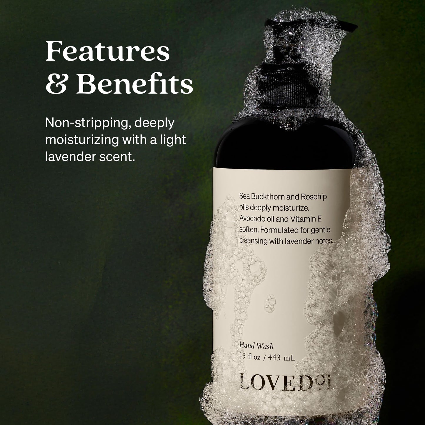 Loved01 Hand Wash, John Legend Skincare, Liquid Hand Soap, Gentle & Hydrating, Cruelty-Free, Formulated with Nourishing Oils & Soft Lavender, 2-Pack (15 oz each)