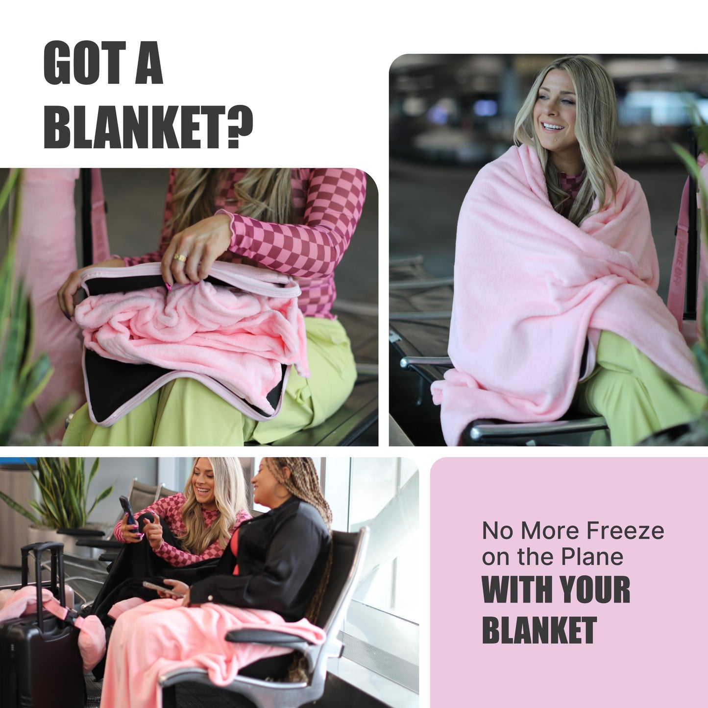 Take OFF Luggage - Compact Travel Blanket and Pillow, Super Soft Stuffable Bag with Zipper Pockets & a Keychain, Fits 3 Days of Essentials, Carry on Airplanes, Cars and Road Trip Accessories, Blue