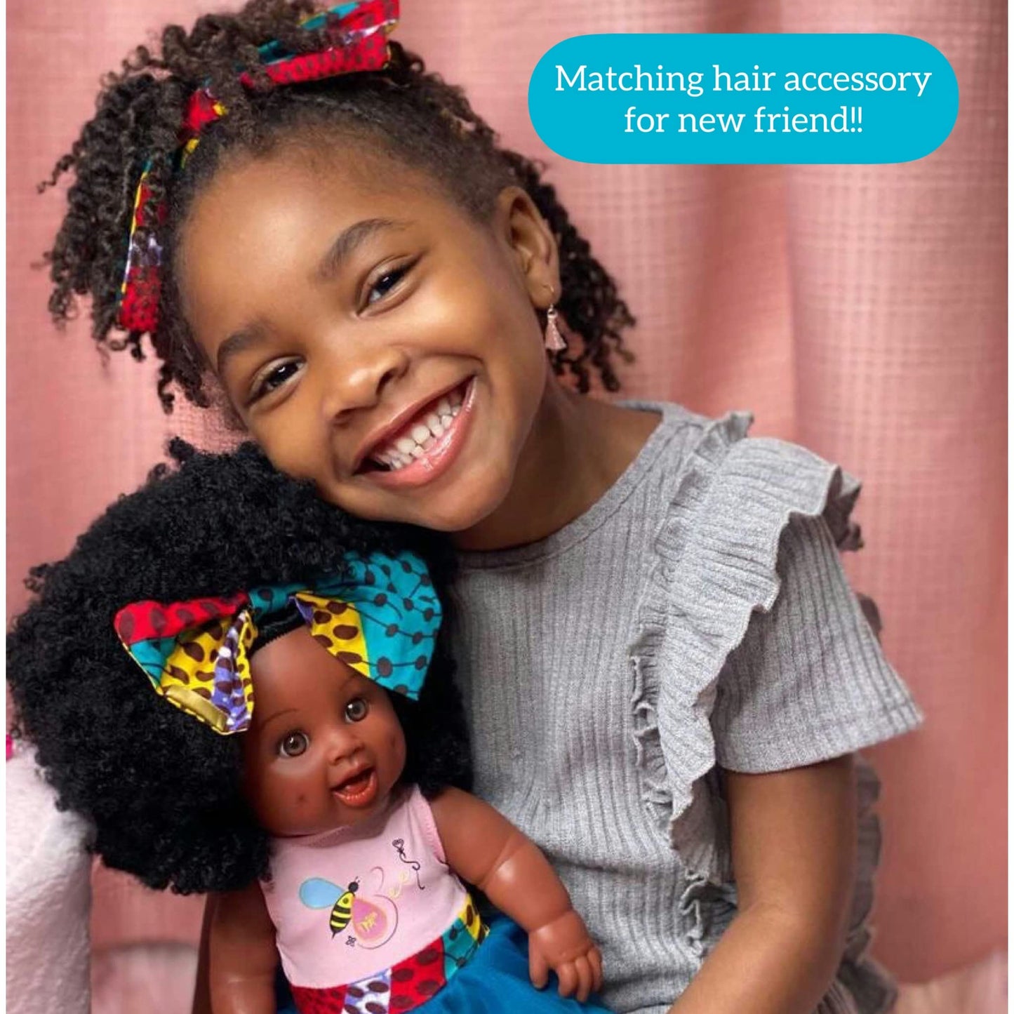 Orijin Bees Fro Zizzy Bee - Black Baby Doll, African Doll, African American Doll, Ethnic Doll, Biracial Doll, Latino Doll, Hispanic Doll, Afro Doll, Curly Hair Doll, Birthday Gift