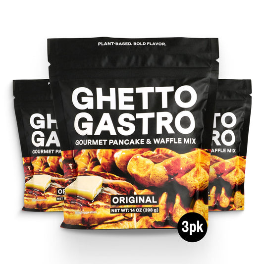 Ghetto Gastro Original Pancake & Waffle Mix (3-Pack, 14oz) - Vegan & Non-GMO Ingredients - Kosher Certified