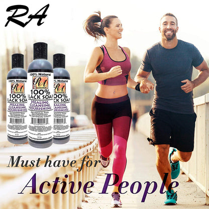 RA COSMETICS 100% African Liquid Natural Black Soap - 8 oz