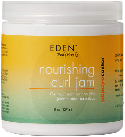 EDEN BodyWorks Papaya Castor Nourishing Curl Jam - Frizz Control, Moisturizing Curl Cream for Curly Hair & Scalp - 8 oz