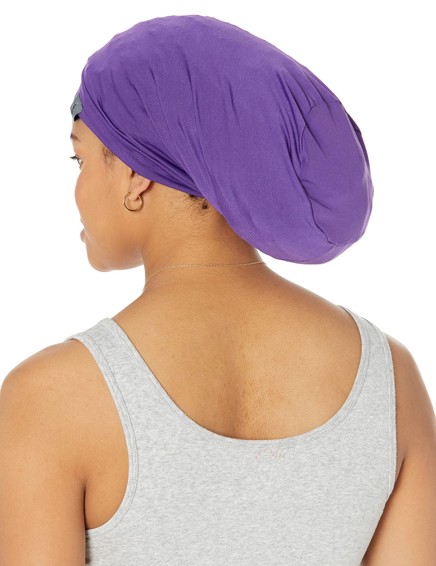 Fairy Black Mother Stretch Hair Cap for All Dreadlocks Locs Kinky and Curly (Medium, Plum Purple)