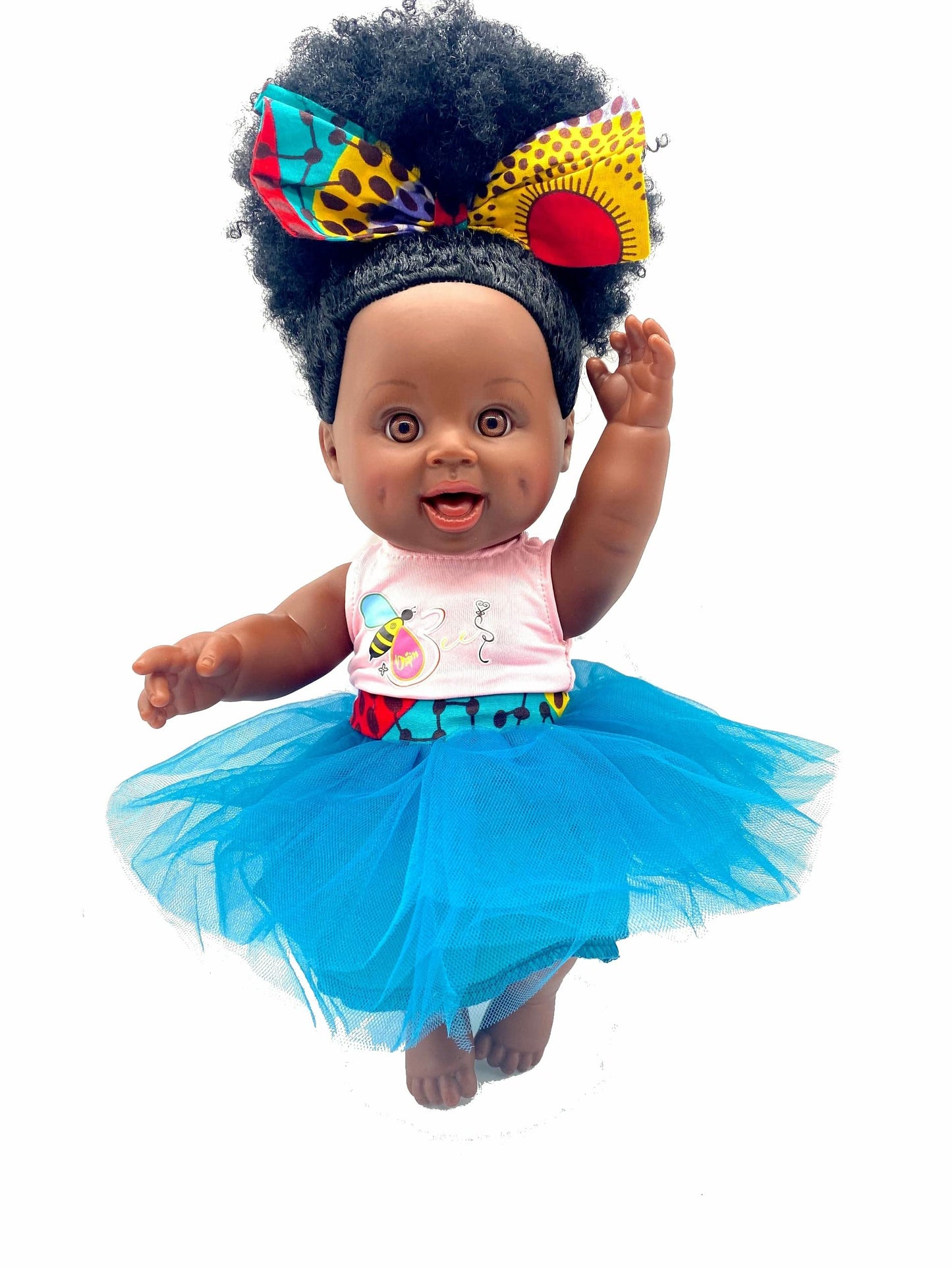 Orijin Bees Dream Puff Bee - 12 inch African American Doll, Afro Doll, Ethnic Doll, Latino Doll, Biracial Doll, Curly Hair Doll, Baby Doll, Birthday Gift