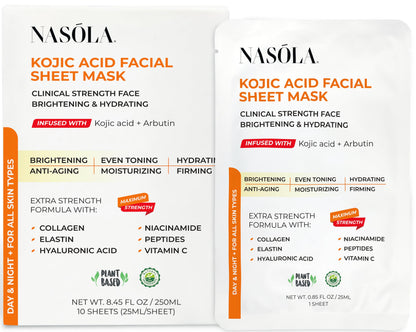 Nasola - Anti-Aging, Brightening, Hydrating, Moisturizing Skin Treatment Mask, 10pcs