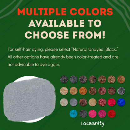Locsanity Afro Kinky 100% Bulk Natural Human Hair - Braiding Hair for Dreadlocks, Loc Repair, Dreadlock Extensions, Twists, Braids - 8 Inches Long, 1 Oz 100% Grey