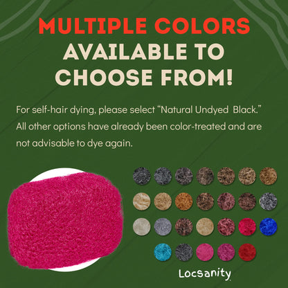 Locsanity Afro Kinky 100% Bulk Natural Human Hair - Braiding Hair for Dreadlocks, Loc Repair, Dreadlock Extensions, Twists, Braids - 8 Inches Long, 1 Oz