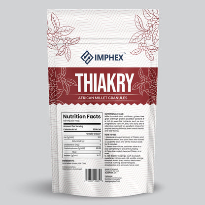 Imphex Thiakry | Degue | African Millet Granules For Dessert | 500g (1.1 Pound) | Vegan | Gluten Free | Non GMO