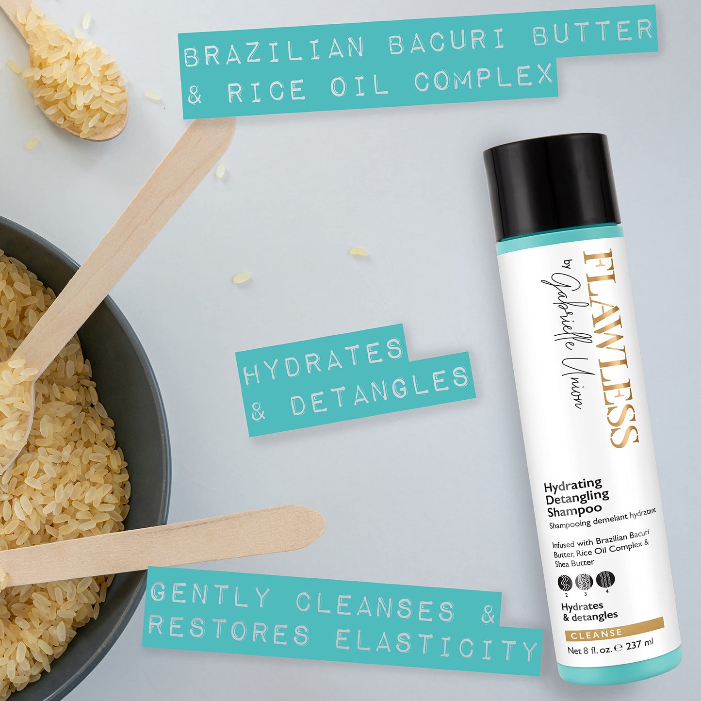 Flawless by Gabrielle Union - Hydrating Detangling Hair Shampoo, 8 OZ