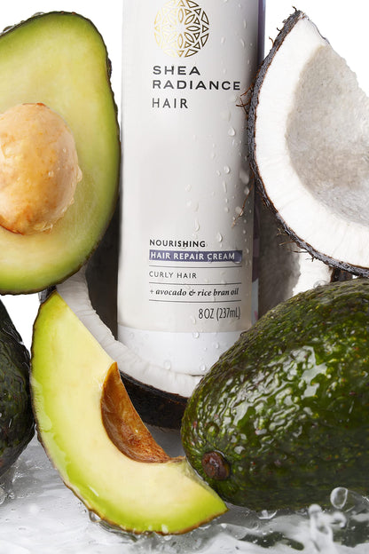 Shea Radiance Nourishing Hair Repair Cream for Dry & Damaged Hair | Nourishing Avocado, Rice Bran, & Castor Oils | 8oz