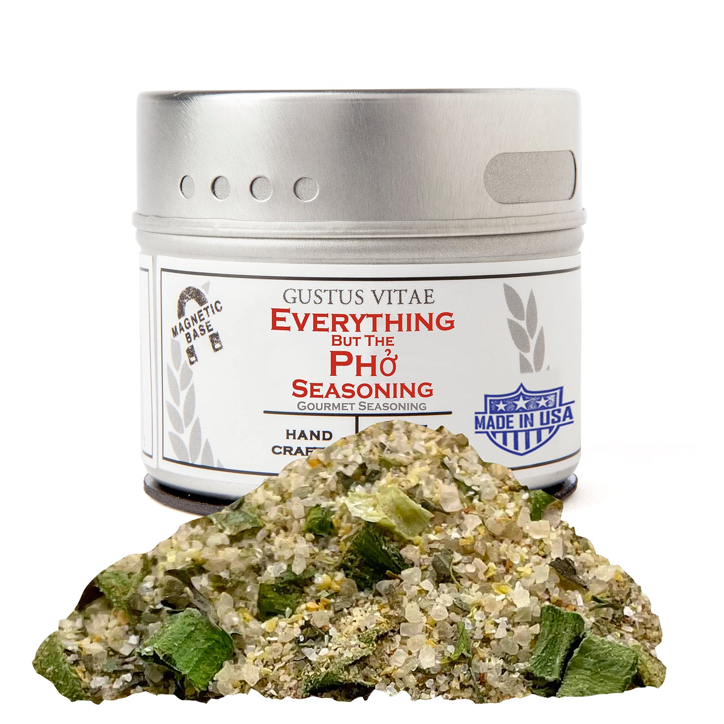 Everything But The Pho Seasoning | Gourmet Spice Blend | Non GMO, All Natural | Handmade in Small Batches in USA | Artisanal Seasoning Mix | Magnetic Tin | GLP-1 Friendly | Sustainably Sourced Rub | Ultra Premium | Gustus Vitae | #845