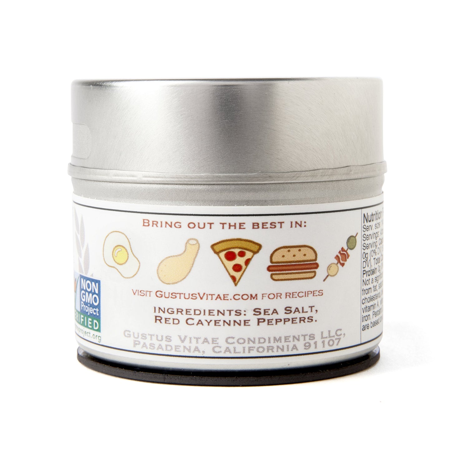 Red Cayenne Sea Salt | Authentic Gourmet Finishing Salt | Non GMO, All Natural | Hand Crafted in Small Batches | Made in USA | Ultra Premium Seasoning | GLP-1 Friendly | Artisanal Salt | Magnetic Tin | Gustus Vitae | #18