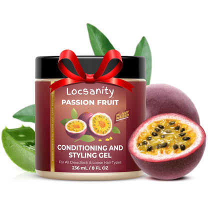 Locsanity Passion Fruit Conditioning and Styling Hair Gel – Braiding Gel for Dreadlocks, Twists and Sisterlocks, Loose Natural Hair, and All Types of Locs