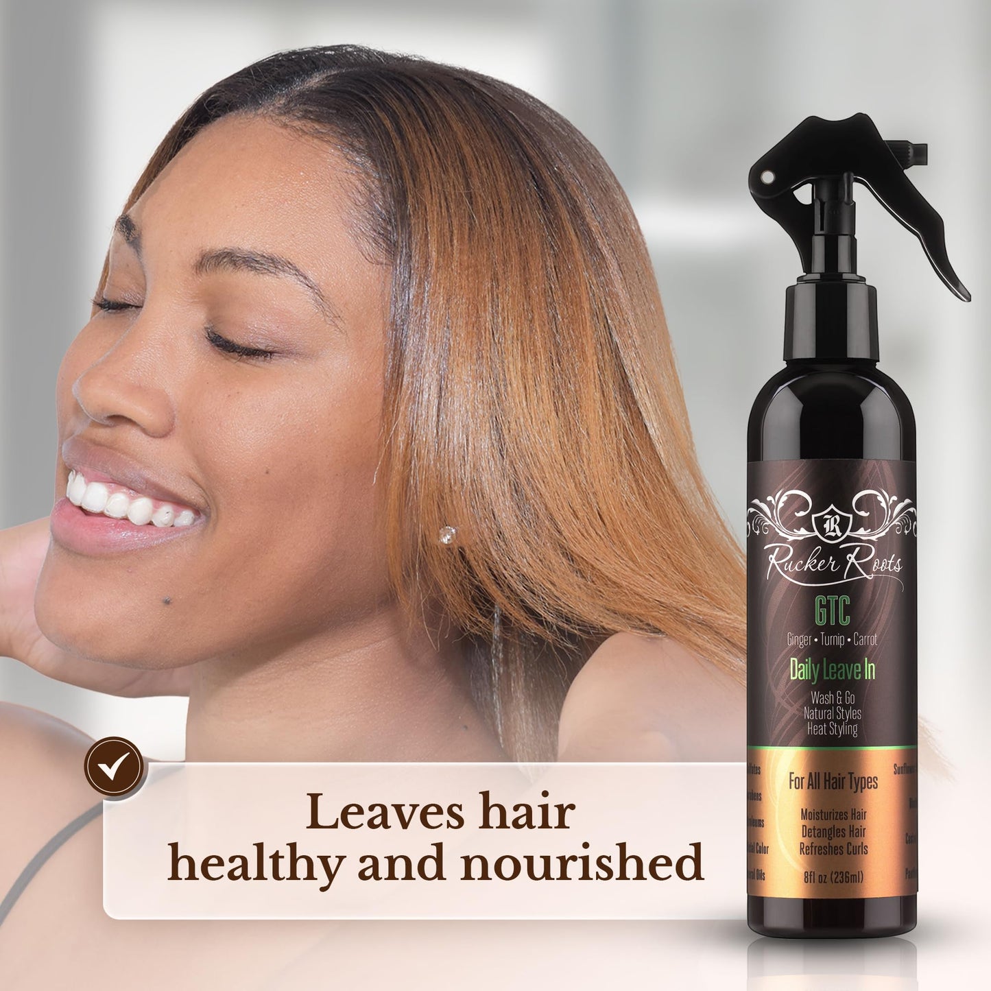 Rucker Roots Daily Leave In Conditioning Spray |Refreshes Curls| Moisturizes Hair|