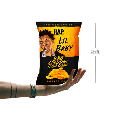 Rap Snacks Lil Baby Cheddar Cheese + Sour Cream Potato Chips 2.5 Oz Bags-Pack of 6