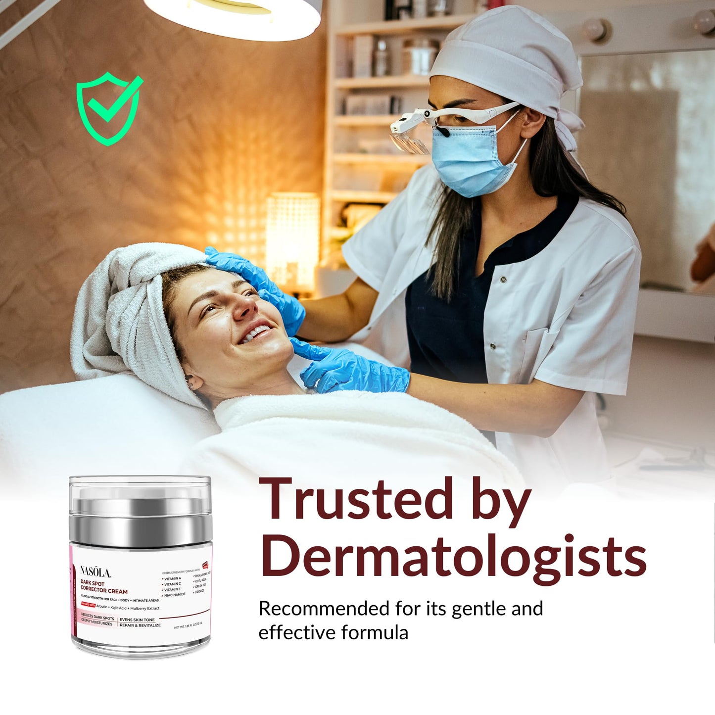 Nasola Dark Spot Corrector Cream Remover for Face, Body - Natural Skincare for Underarms, Elbows & Privates- the Ultimate Solution for Bright, Beautiful Skin infused Kojic Acid & Mulberry 1.85 Fl Oz