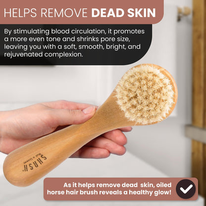 Since 1869 Hand Made in Germany - Sustainable Exfoliating Face Brush, Scrub Cleansing Brush, Exfoliates Skin to Help Reduce Flaking, Fine Lines, Supports Glowing Complexion Natural Boar Bristle