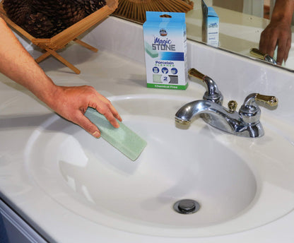 COMPAC HOME Magic-Stone Porcelain Cleaner, Green Product, Made from Recycled Glass, Scouring Stick Toilet Cleaner, Removes Stubborn Lime Stains from Porcelain or Bathroom Fixtures, 2 Count