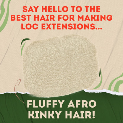Locsanity Afro Kinky 100% Bulk Natural Human Hair - Braiding Hair for Dreadlocks, Loc Repair, Dreadlock Extensions, Twists, Braids - 8 Inches Long, 1 Oz - #613