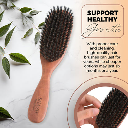 Classic German Boar Bristle Hair Brush Since 1869 - Conditions Hair, Improves Texture, Exfoliates Scalp