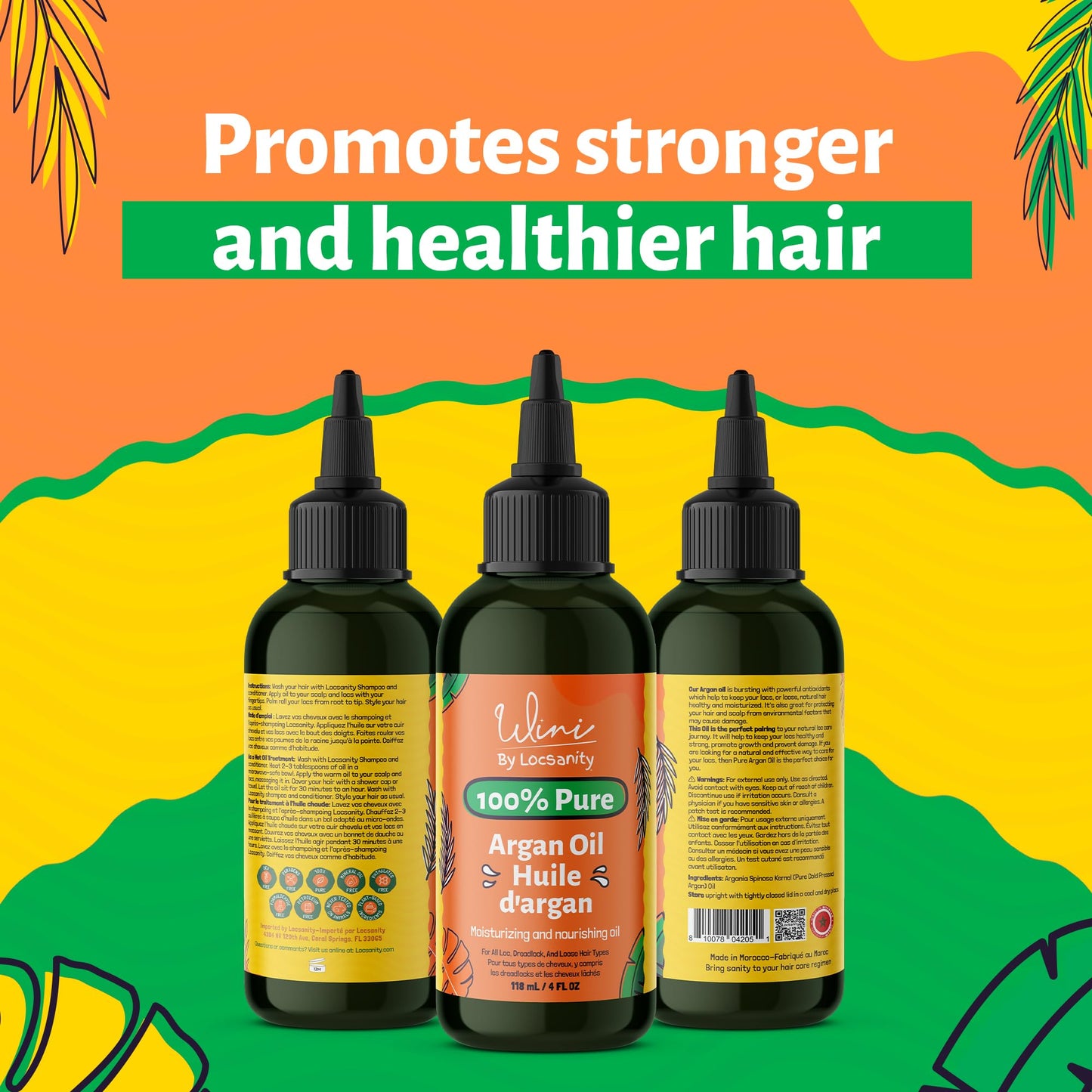 Locsanity Wini Pure Argan Hair and Body Oil, 100% Cold-Pressed, 4 Fl Oz