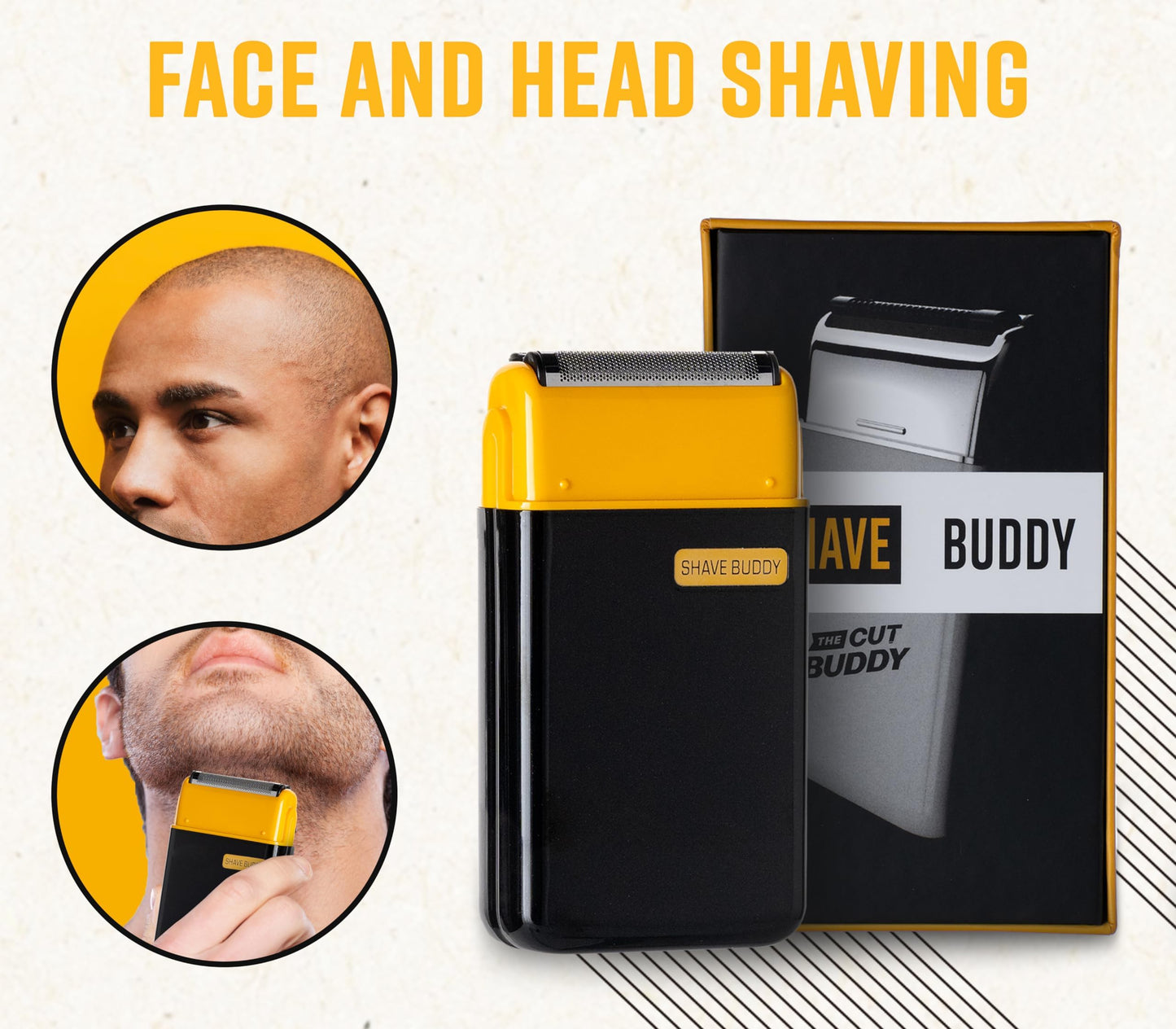 Shave Buddy, Mini Compact Foil Electric Face and Head Shaver, Long-Hair Trimmer & Thin Foil Blade, Lightweight & Water Resistant, 1 Count