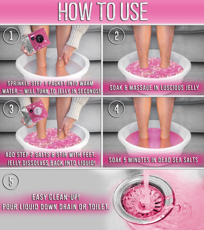 Crafts And The City Ultimate At-Home Spa Set- Jelly Pedi Pedicure Packs Foot Soak & Luxury Shower Steamers Aromatherapy Gift Set