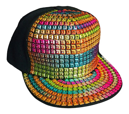 2Chique Boutique Women's Multicolor Sequins Hat with Adjustable Closure