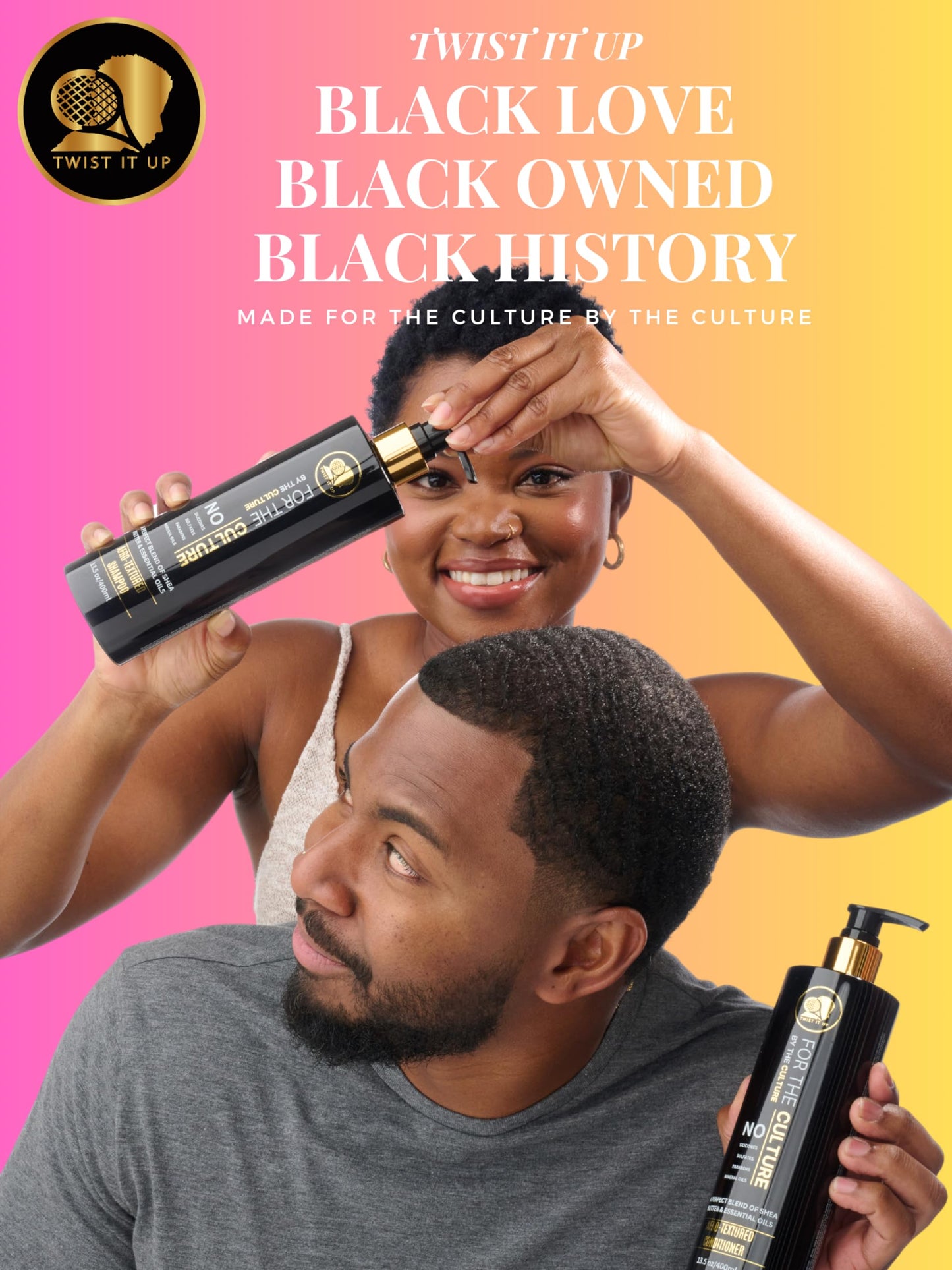 Twist It Up New Gold Standard Shampoo & Conditioner Set, Over 20 Natural Ingredients, Sulfate & Paraben-Free, Silicone-Free, Moisturizing, Hydrating, for Afro-Textured Hair