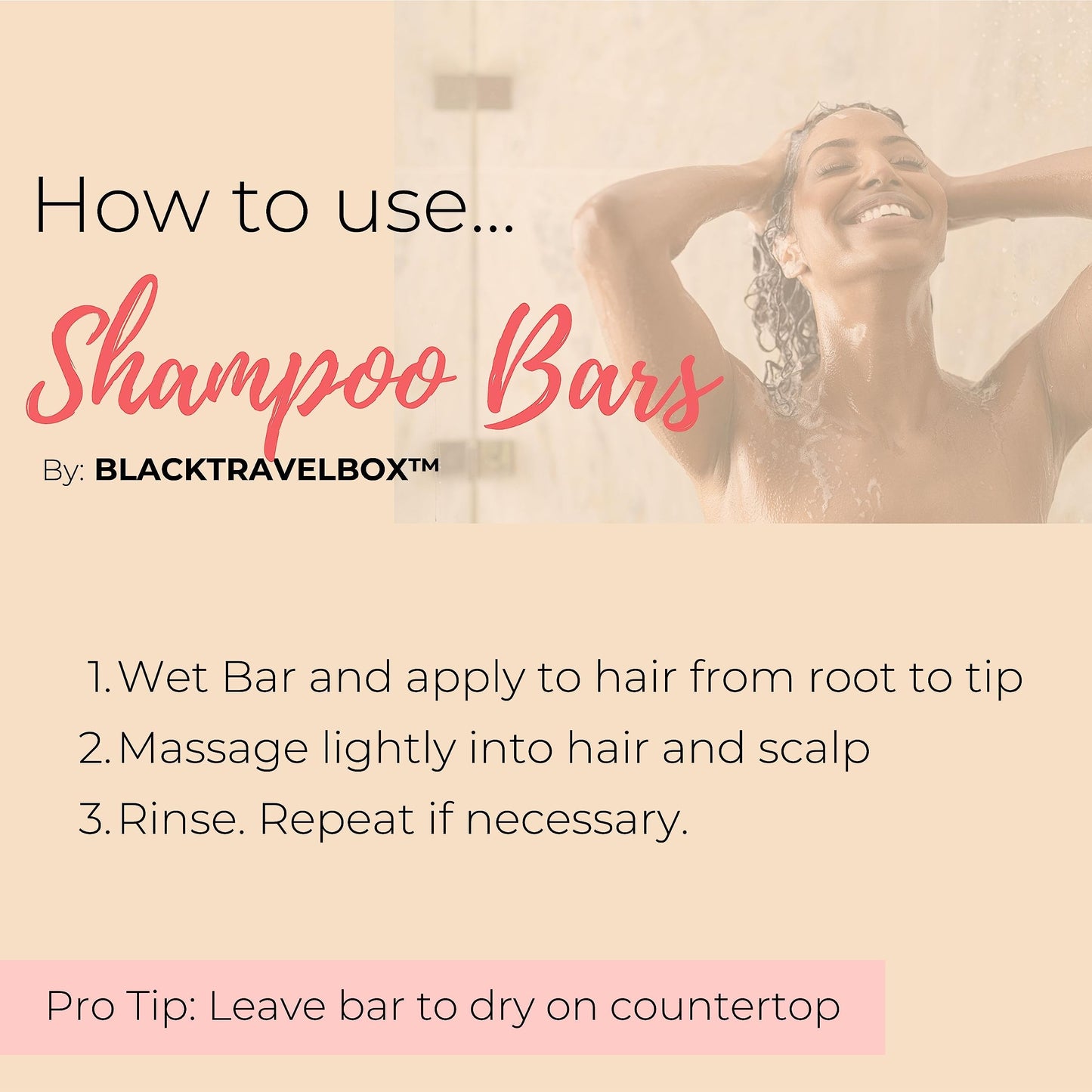 BlackTravelBox Solid Shampoo Bar With Moisturizing Tea Tree Oil For Healthy Scalp, Gentle Sulfate-Free Cleanser For Curls, Coils, Braids, And Locs TSA Friendly - 2.6 Oz