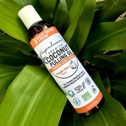 Kapuluan Coconut Pulling Oil for Teeth and Gums Mouthwash, 100% Pure and Natural, Non-GMO, Ayuverdic – Refreshing Pumpkin Spice Essential Oils