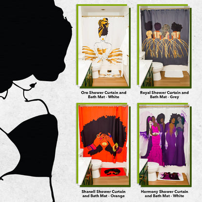 Pardon My Fro Lily Shower Curtain - 100% Polyester Fabric Shower Curtains with Print - Hotel & Home One Piece Hookless Shower Curtains w/ 12 Grommets, Chic Style Bathroom Curtain (Pink 71"×71")