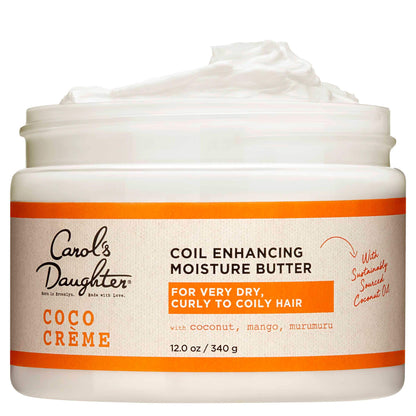 Carol's Daughter Coco Creme Coil Enhancing Moisture Butter, with Coconut Oil and Mango Butter, for Very Dry Curly Hair, Paraben and Silicone Free, 12 oz