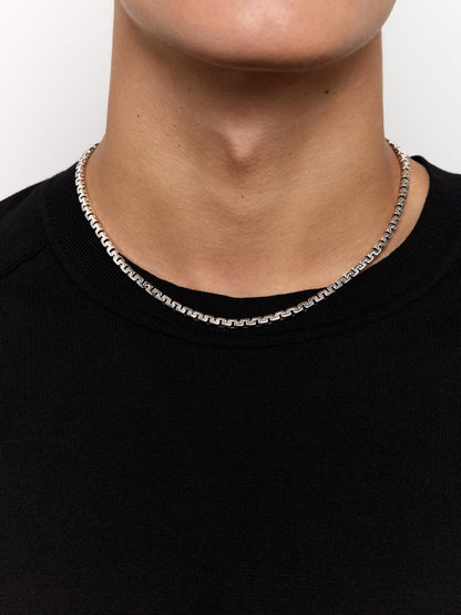MATEO New York, Square Link Chain Necklace, Silver
