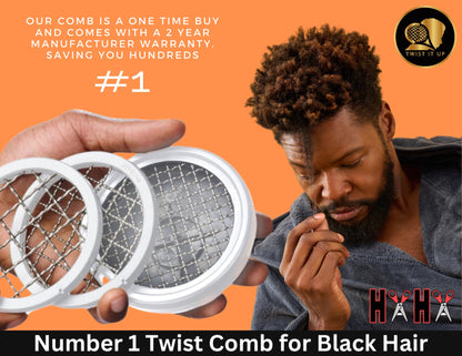 HaHa Davis Twist It Up Comb - Special Edition, V5 Modular Dome Comb for Black Men's Curls - Alternative to Hair Sponges and Tennis Racket Twist Combs