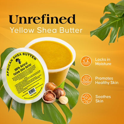 RA Cosmetics 100% Pure African Shea Butter, Golden - Unrefined, Raw African Luxury Head-to-Toe Moisture Miracle for Radiant Skin and Luscious Hair - Sourced from Ghana - 16 oz Jar